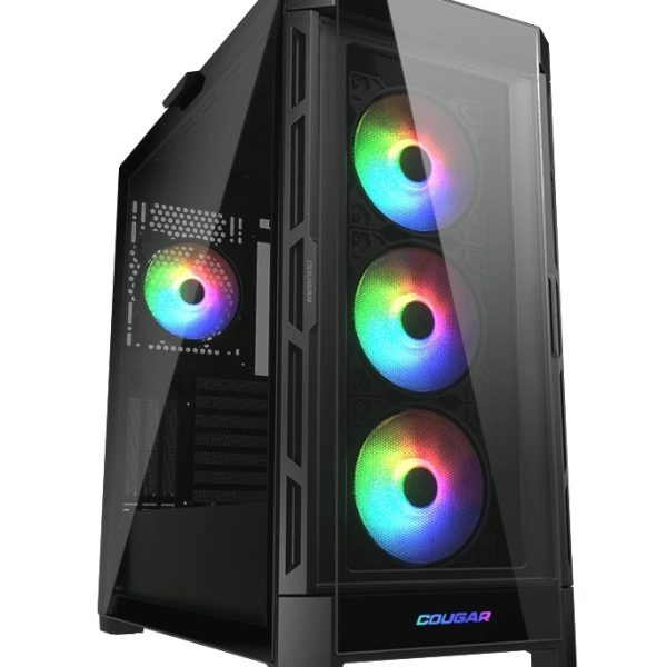 CC-COUGAR Case DUOFACE PRO RGB Tempered Glass MiddlePlus ATX Black (4x120mm ARGB fans preinstalled, 2 Front Panels)