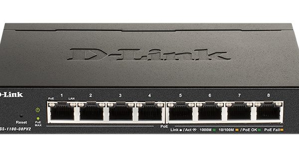 D-LINK DGS-1100-08PV2 POE SMART SWITCH 8 PORTS