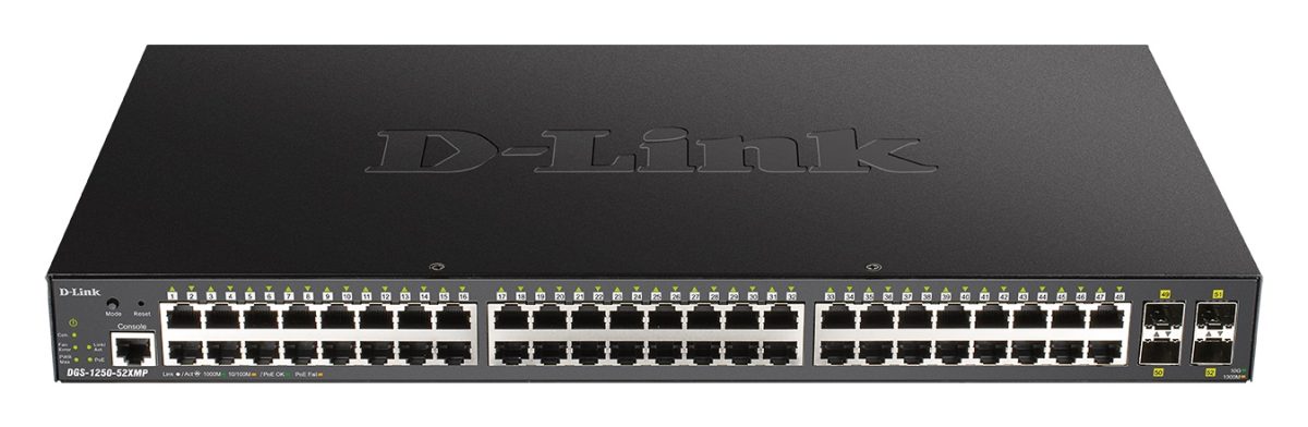 D-LINK Switch DGS-1250-52XMP 48 Gbit Port 10G SFP+ POE