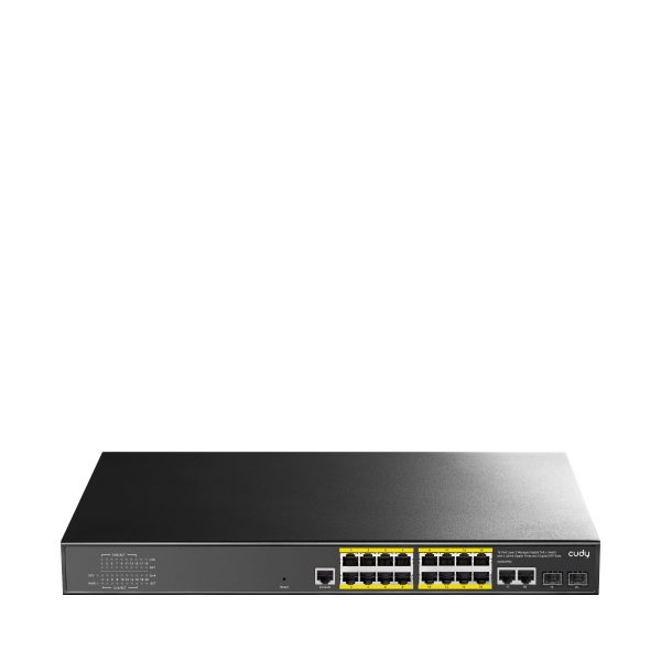 CUDY Switch  GS2018PS2 16-GbE PoE L2 Managed with 2-GbE and 2-SFP