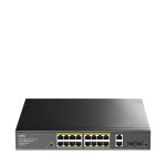 CUDY Switch GS1018PS2 16-GbE PoE with 2 Uplink GbE and 2 Uplink SFP