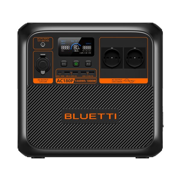 BLUETTI Premium AC180P Solar Portable Power Station Expandable, 1800W AC Outlet 1440Wh