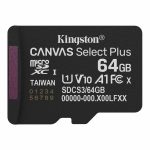 KINGSTON Memory Card MicroSD Canvas Select Plus SDCS3/64GBSP, Class 10