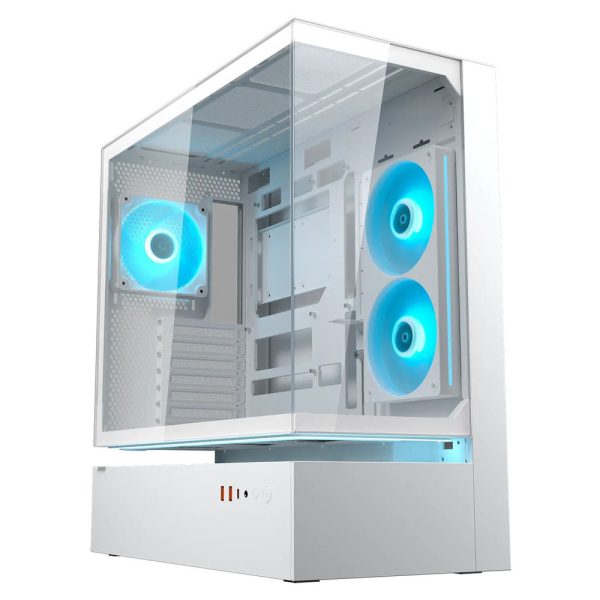 CC-COUGAR Case CFV235 Tempered Glass Middle ATX White (1x240mm , 1x 120mm ARGB fans preinstalled)